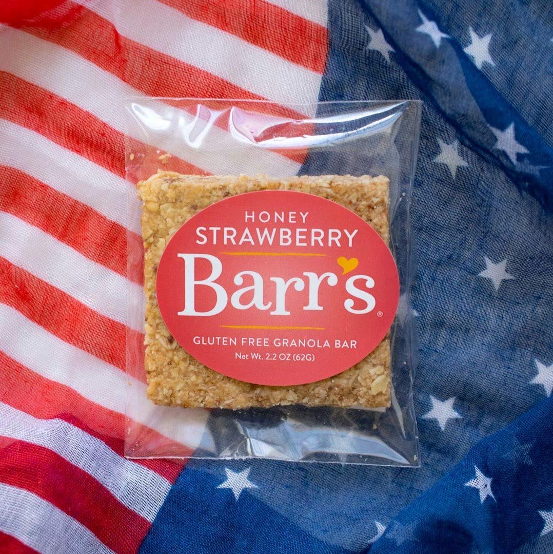 Mrs. Barr’s Natural Foods Granola Bars | Honey Strawberry | Certified Organic Gluten Free Oats | Soft Texture | Small Batch | Gourmet Quality | Real