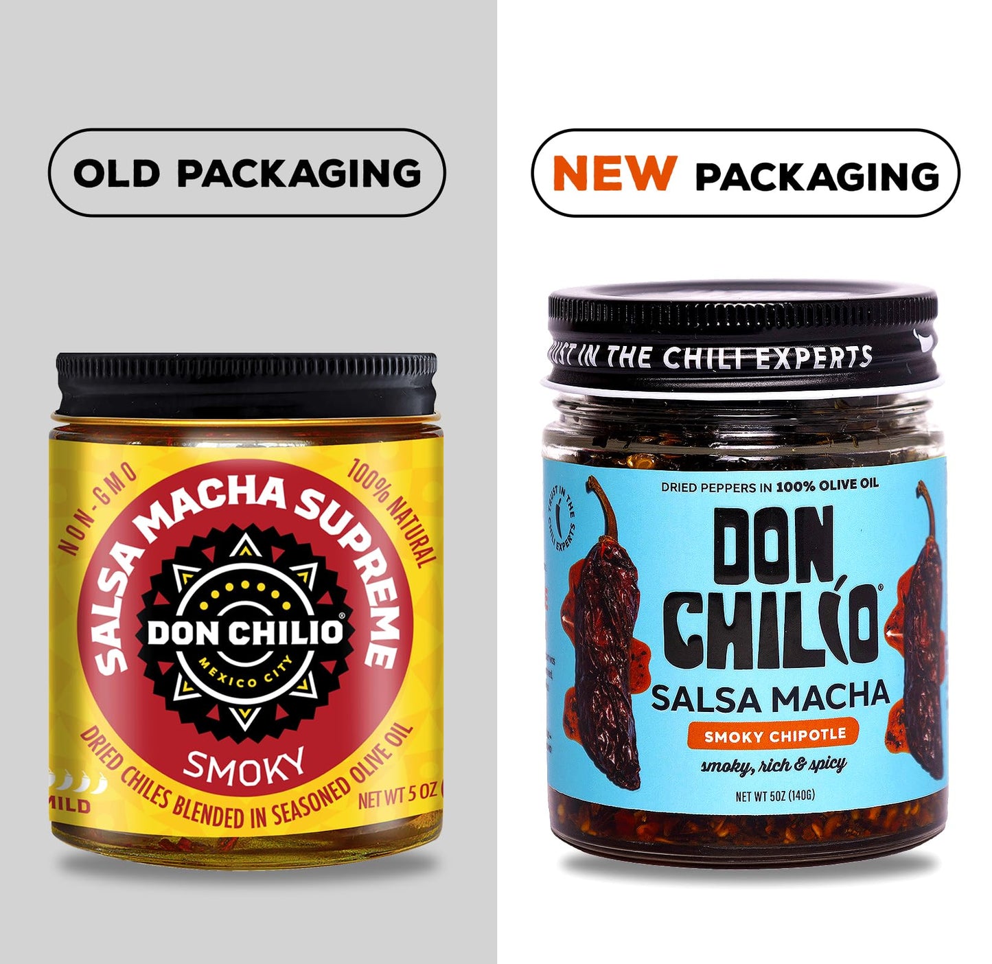 Don Chilio Smoky Salsa Macha Chili Oil, 5 oz., 3 Pack - Guajillo & Chipotle - Delicious Mexican Chili Oil in 100% Olive Oil, Keto-Friendly