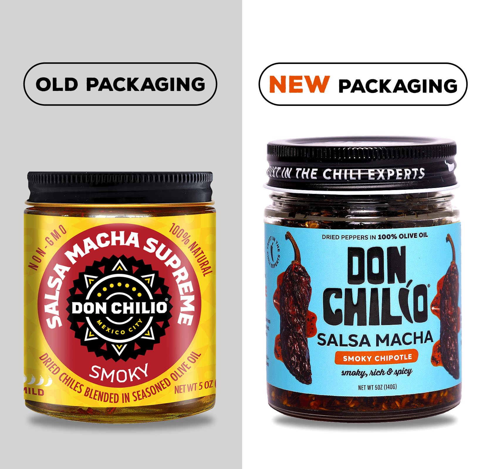 Don Chilio Smoky Salsa Macha Chili Oil, 5 oz., 3 Pack - Guajillo & Chipotle - Delicious Mexican Chili Oil in 100% Olive Oil, Keto-Friendly