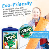 SURF PRO TSP e Organic Degreaser - Phosphate-Free, 500ml Concentrate Makes 6.6 Gal (25L) Solution - Biodegradable Cleaner for Walls, Trim, Siding - No