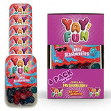 Halal Mix Raspberry Gummy | 6 Pack Bundle (6x7 oz Tubs) | Soft & Chewy Red & Blue Raspberry Gummies | Resealable Tubs in Bulk with Display Box | Halal