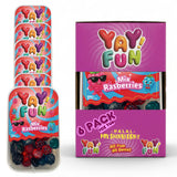 Halal Mix Raspberry Gummy | 6 Pack Bundle (6x7 oz Tubs) | Soft & Chewy Red & Blue Raspberry Gummies | Resealable Tubs in Bulk with Display Box | Halal