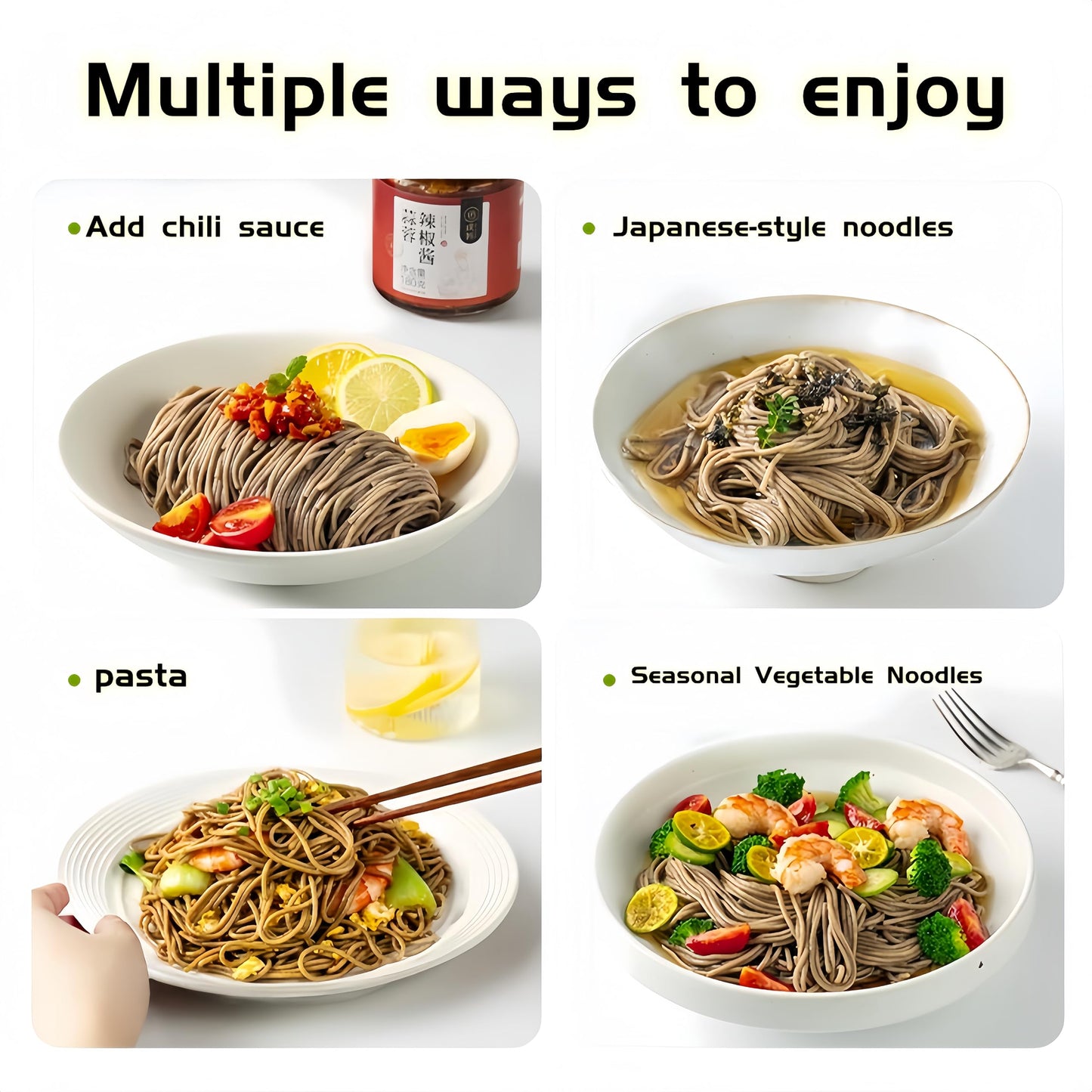 QIXINLIZYDried Buckwheat Soba Noodles?Whole Grain Buckwheat Spaghetti Pasta ?Non-GMO?Lower Carb?Super Value Family Pack?28 oz (1 Pack)