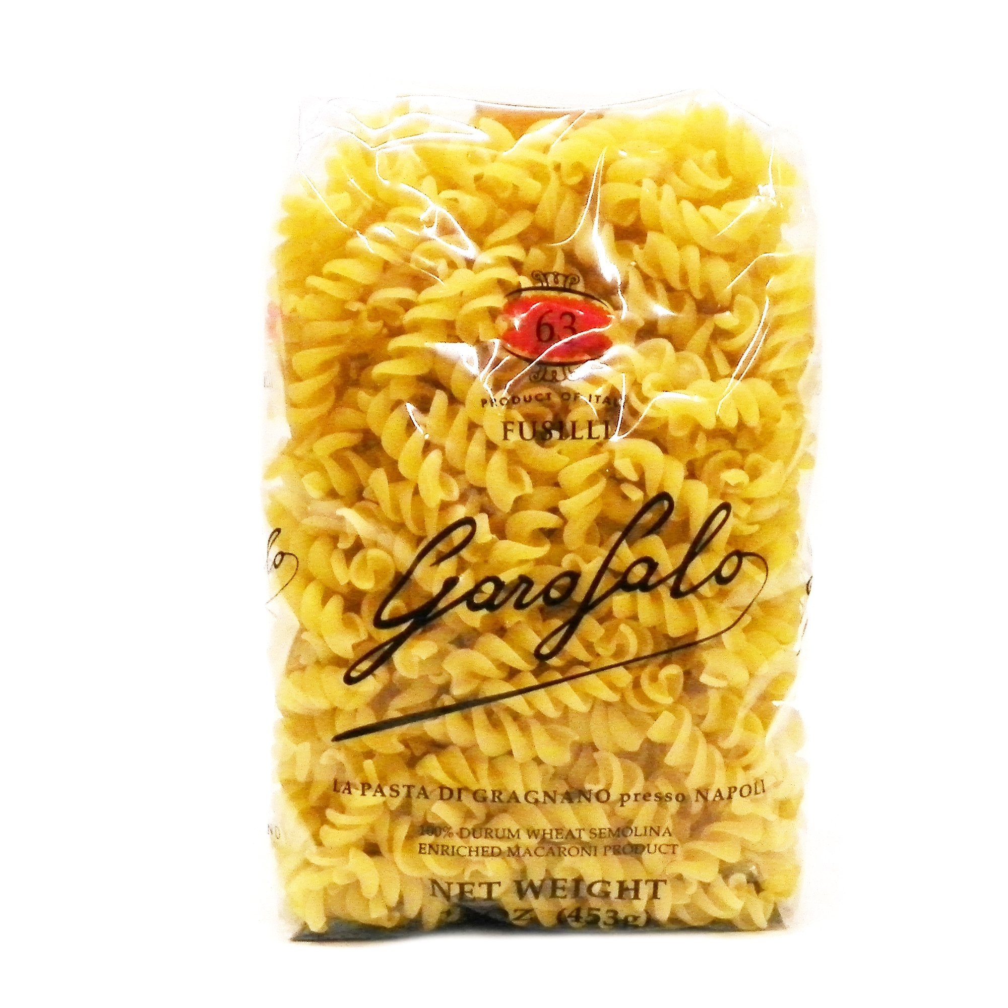 Garofalo - Premium Durum Wheat Semolina Fusilli Pasta, Italian Made, Bronze-Drawn, Al-Dente, One-Ingredient Pasta (4 pack)