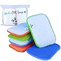 Certain Leaf Kitchen Dish Sponge Set, Dual Sided with Rayon derived from Bamboo and Mesh, Non Scratch Kitchen Cleaning Sponge Extra Absorbent Dish