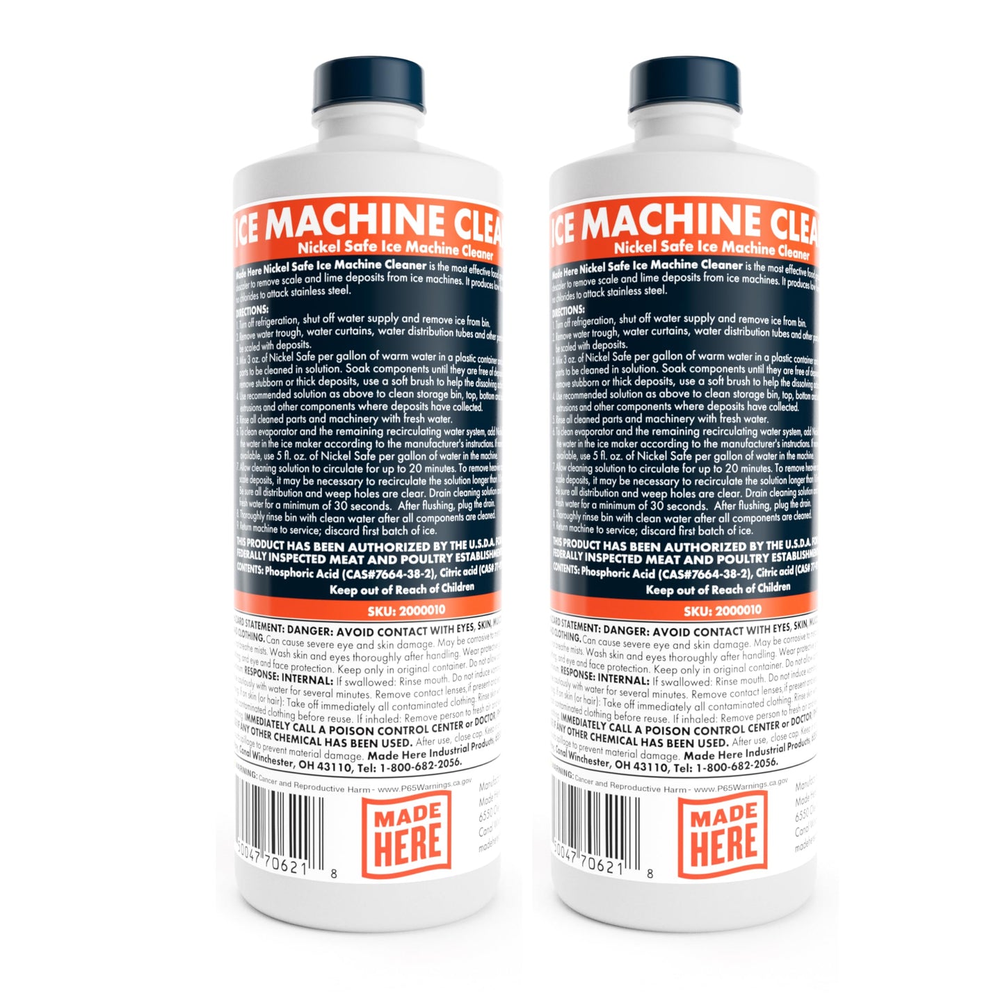 Made Here Co. Nickel Safe Ice Machine Cleaner and Descaler16 oz 2-Pack