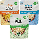 A Dozen Cousins Bone Broth Rice Variety 6pk, Ready to Eat Seasoned High Protein Rice, Clean Ingredients, Sea Salt, Classic, Spanish, Easy Side Dish