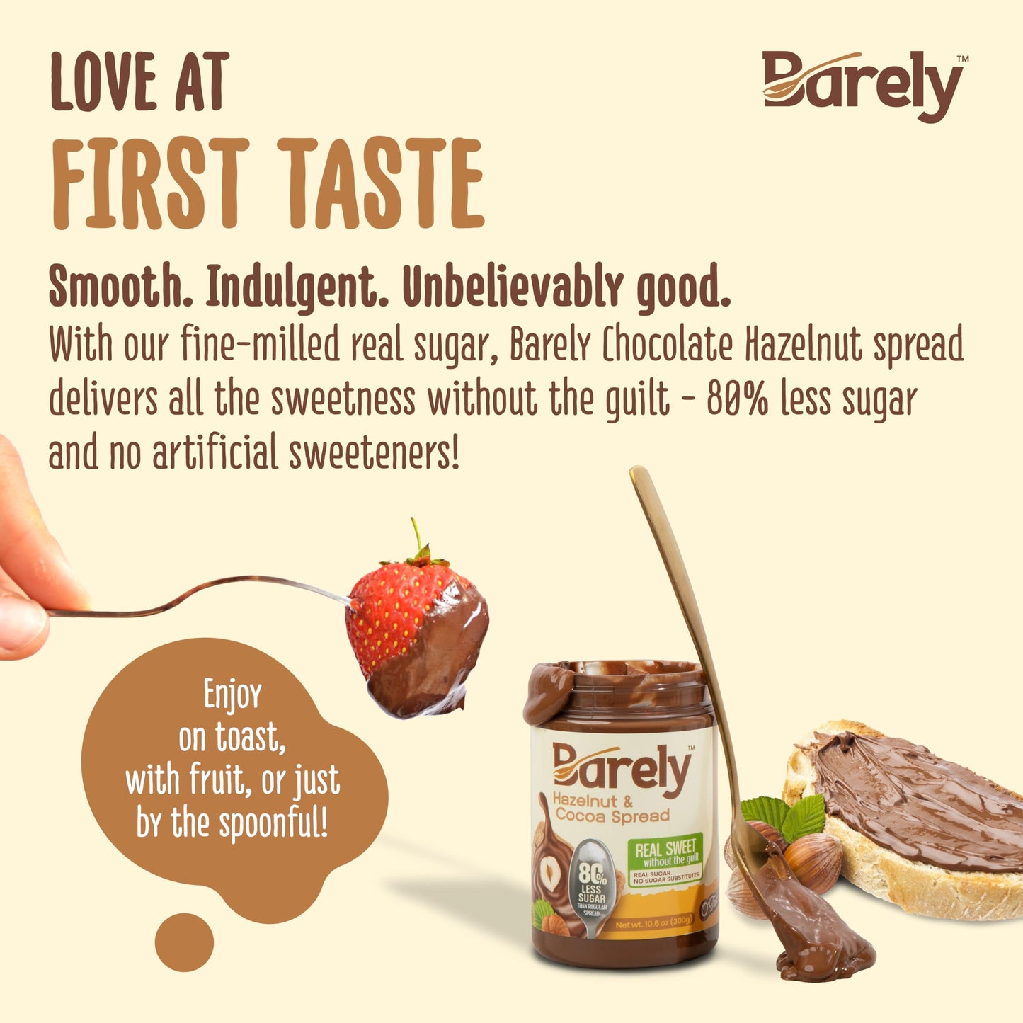 Sweet Mediterranean Sesame Spread by Barely, Low Sugar & No Artificial Sweeteners, Keto Friendly, Deliciously Nutty & Sweet Halva Spread, 3.2 g Cane