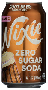 Nixie Organic Zero Sugar Soda, Root Beer, 0 Sugar, 0 Calories, Healthy Soda Pop, Non-GMO, Caffeine Free, 12oz Can (1 Count)