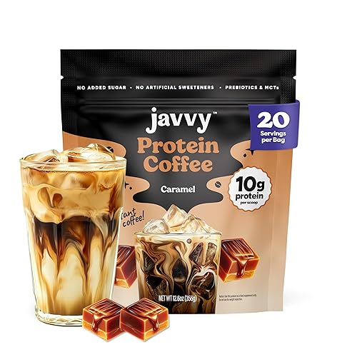 Javvy Protein Coffee Powder - Whey Protein Powder with Arabica Coffee, Zero Artificial Flavors & Sweeteners, 80 mg Caffeine, No Added Sugar, 20