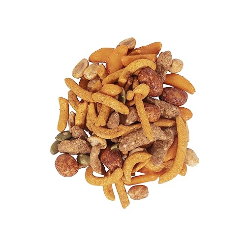 OliveNation Spicy Cajun Snack Mix, Hot and Salty Seasoned Nuts with Sesame and Corn Sticks, Kosher, Vegan - 8 ounces