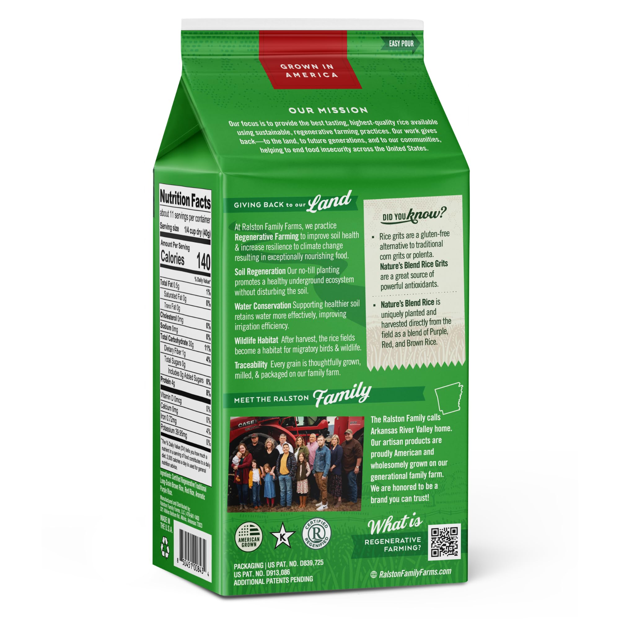 Ralston Family Farms Nature's Blend Rice Grits, 16 oz Carton: 6 Pack, American Grown, Non-GMO, Naturally Gluten Free