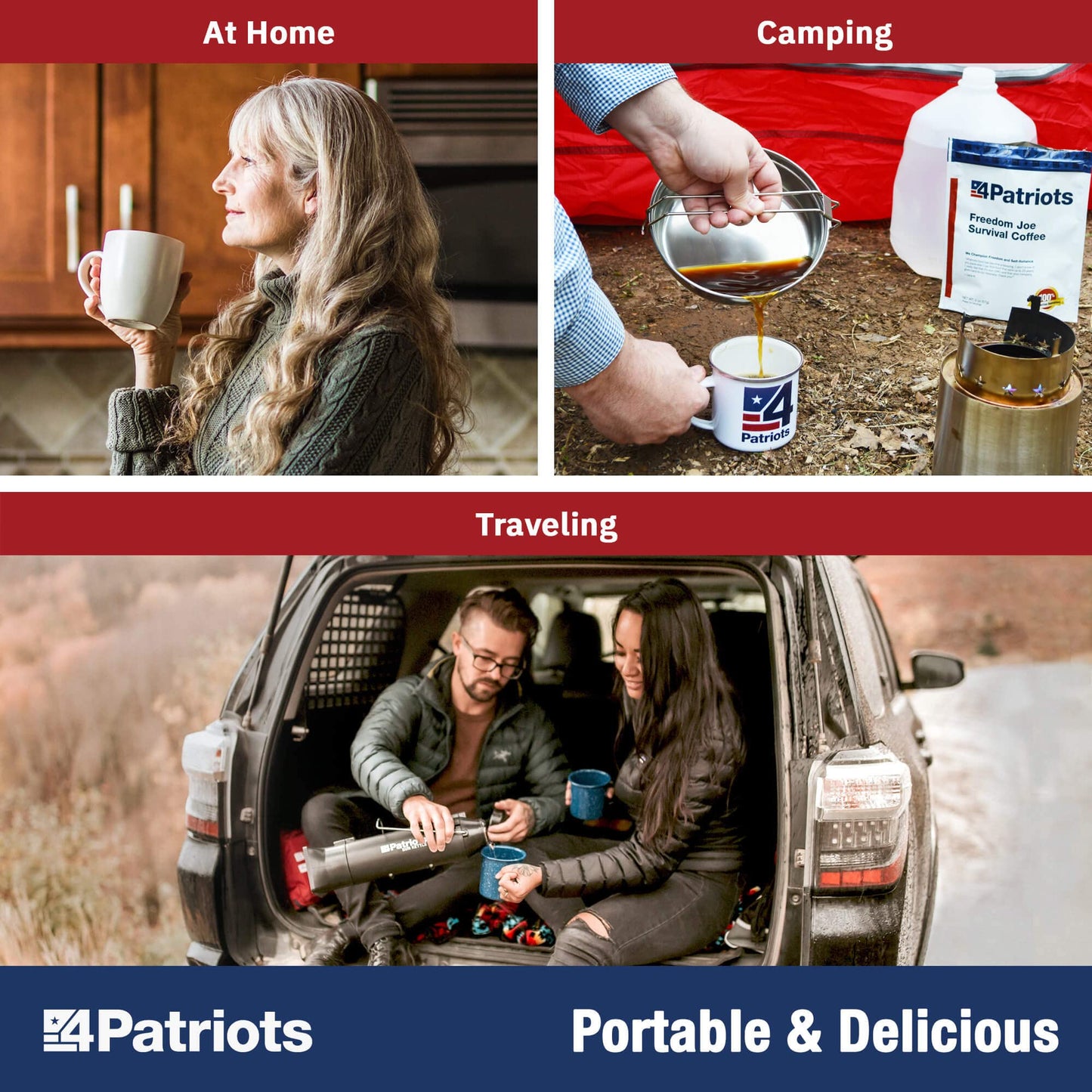 4Patriots Freedom Joe's Survival Coffee: Tasty, Long-Lasting Emergency Instant Coffee, 30 Servings