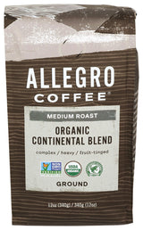 Allegro Coffee Organic Continental Blend Ground Coffee, 12 oz