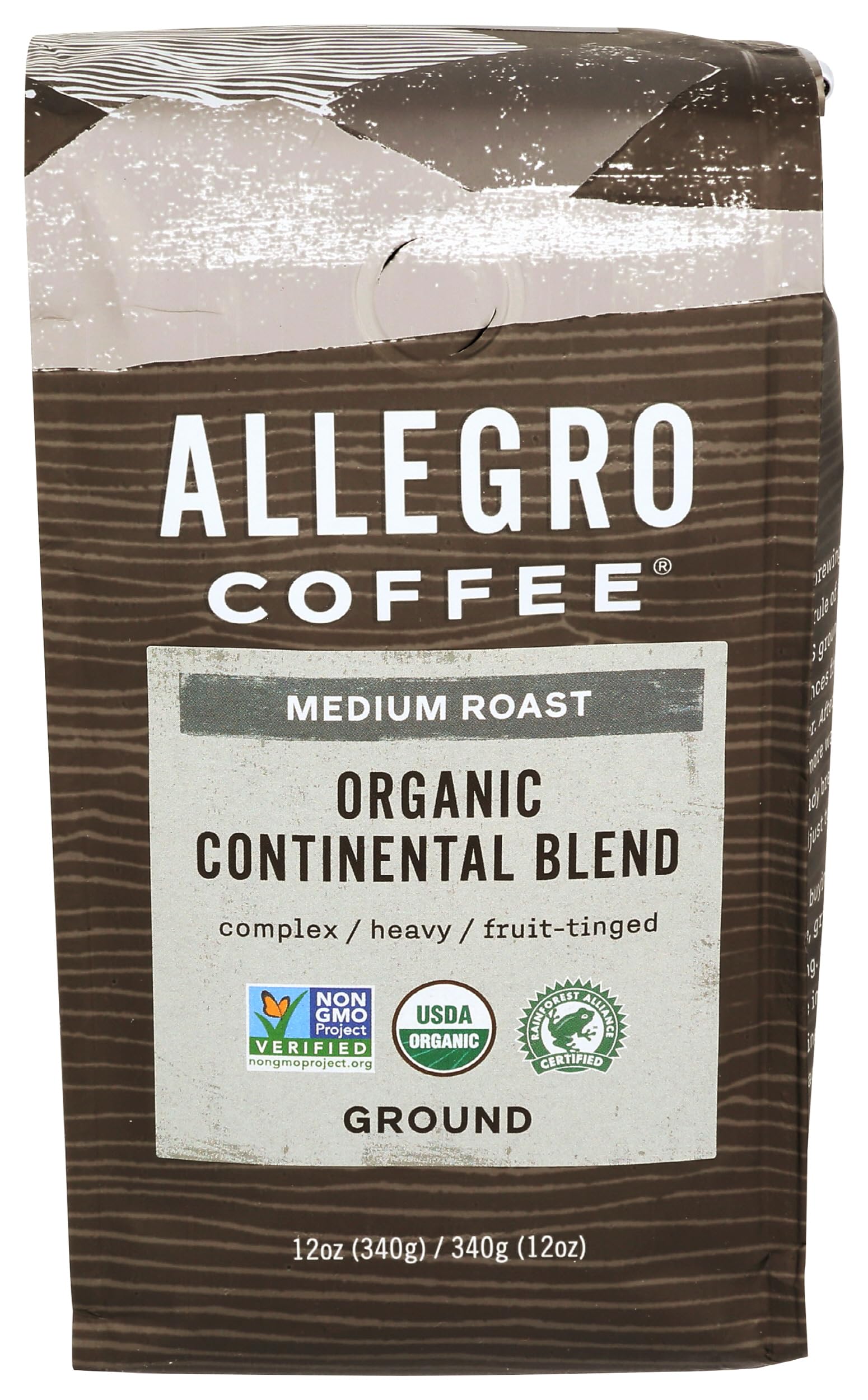 Allegro Coffee Organic Continental Blend Ground Coffee, 12 oz