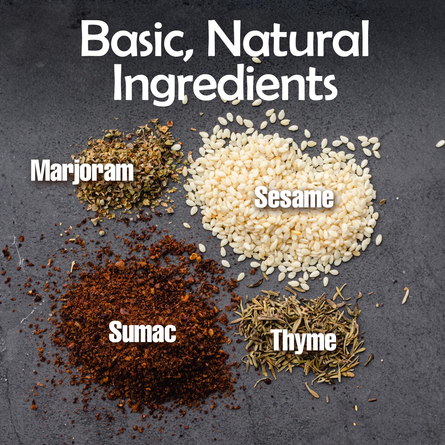 Za'atar Seasoning 7 Oz | Mediterranean Spice Blend | Natural Zaatar Spice Mix with Marjoram, Sesame, Sumac and Thyme | Authentic & Nutritious Za'tar