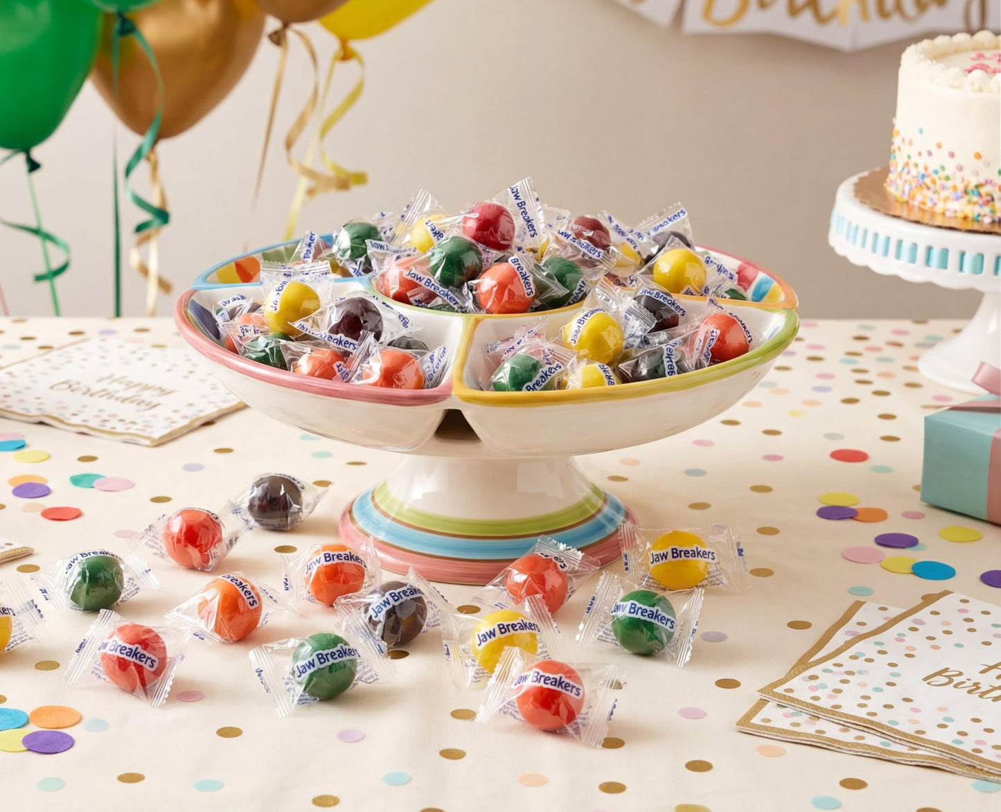 Jawbreaker Candy Bulk 2 lb - Assorted Hard Jaw Breaker Balls - Classic Long Lasting - Retro Hard Wrapped Suckers for Parties, Buffets, Vending, Pinata