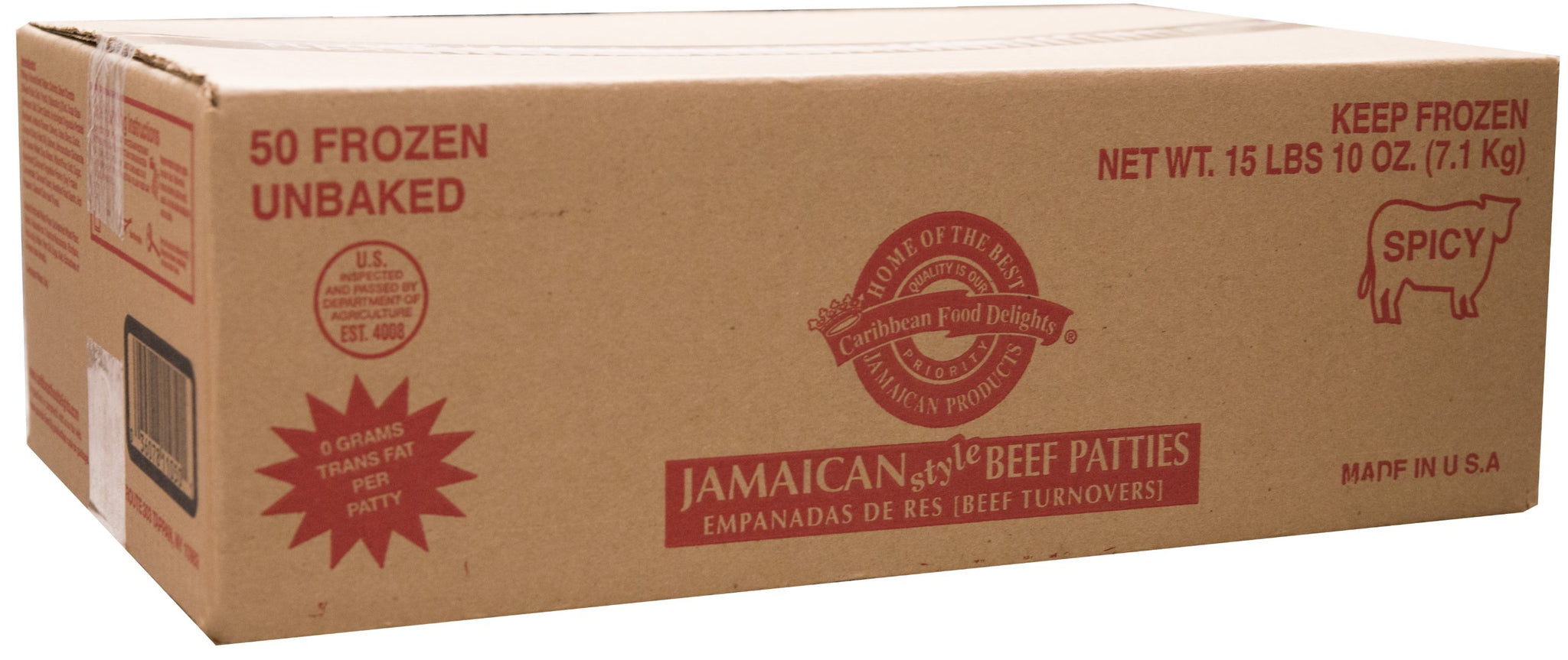 Jamaican Style Patties, Unbaked (Spicy Beef, 2 Cases)