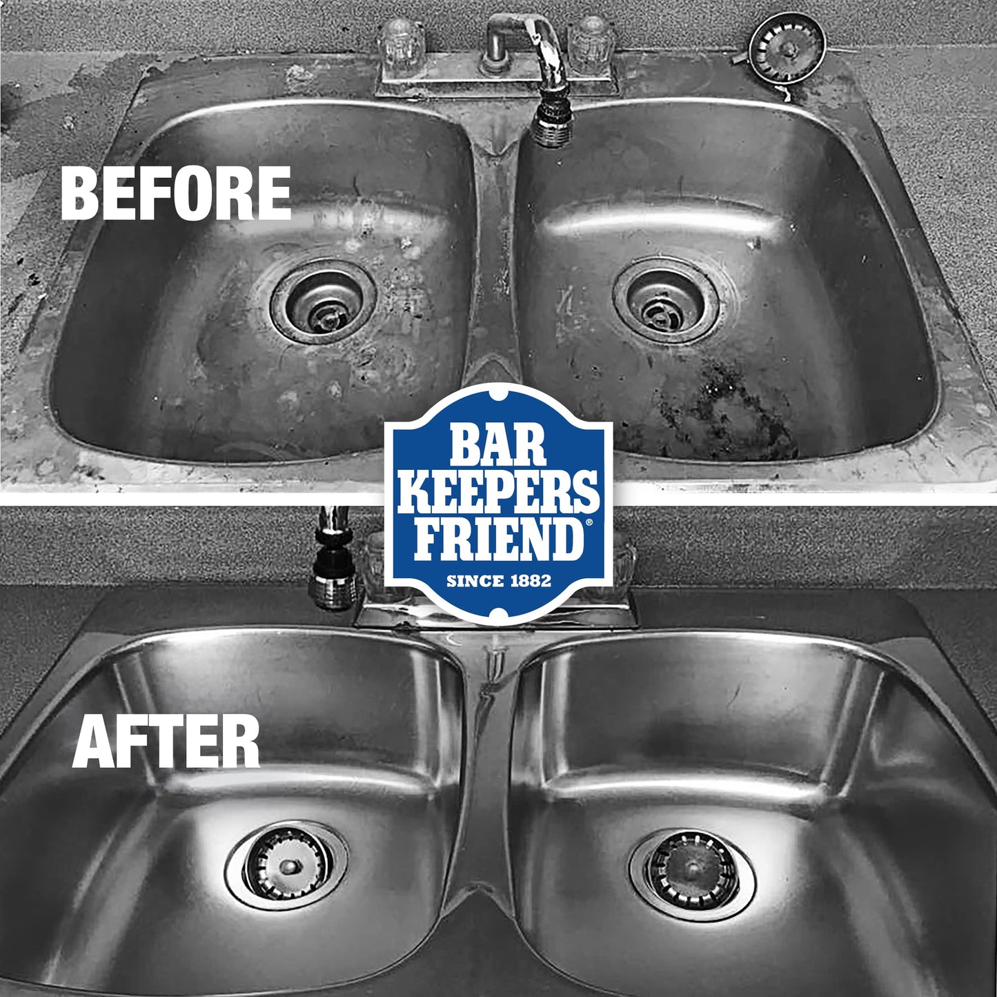 Bar Keepers Friend Cookware Cleanser Polish 13.5 oz and More Spray Foam Rust Stain Remover 25.4 oz Bundle