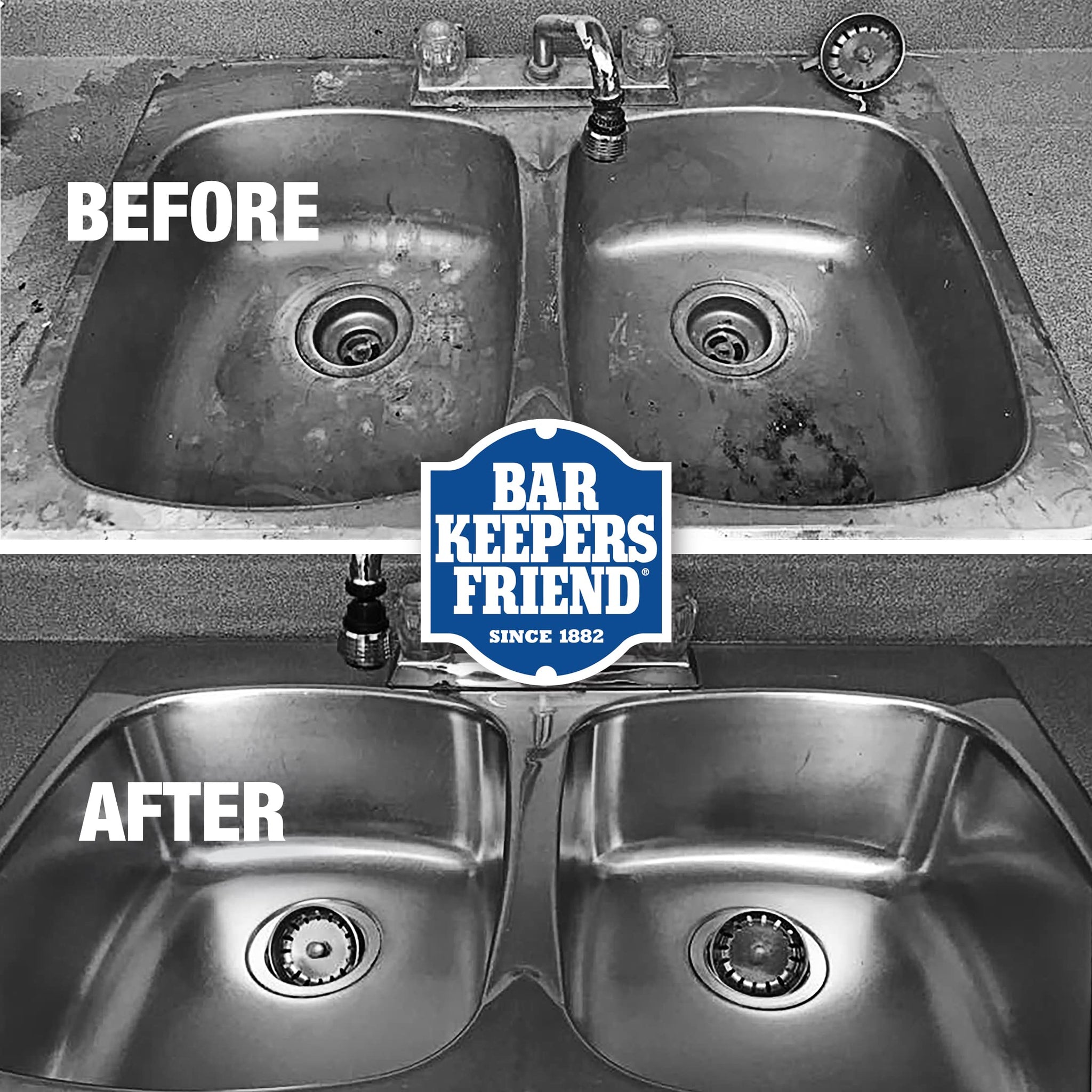 Bar Keepers Friend Cookware Cleanser Polish 13.5 oz and More Spray Foam Rust Stain Remover 25.4 oz Bundle