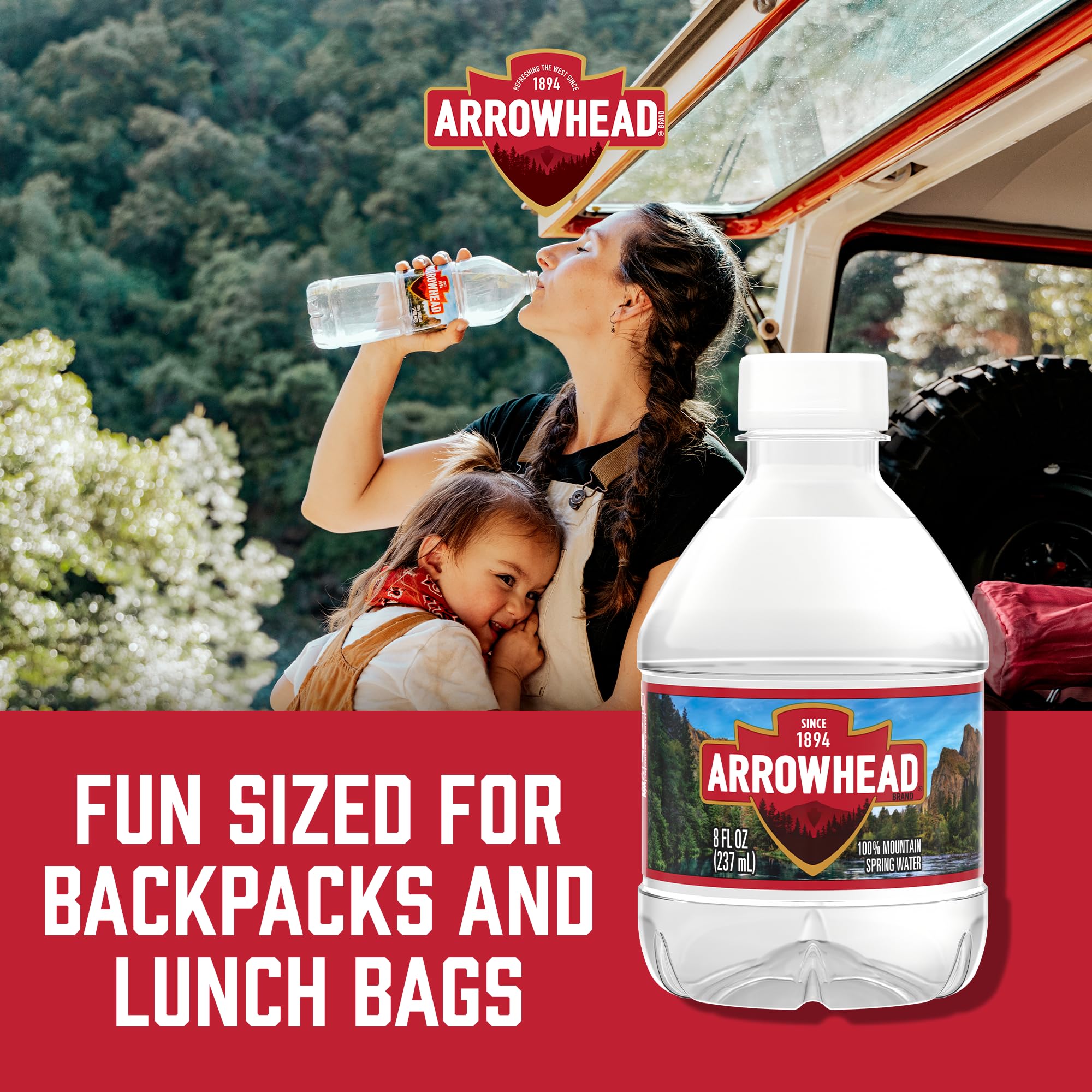 Arrowhead Mountain Spring Water Bottles, 12 Pack - Still Bottled Water with Naturally Occurring Minerals & Electrolytes for Taste - 8 Fl Oz