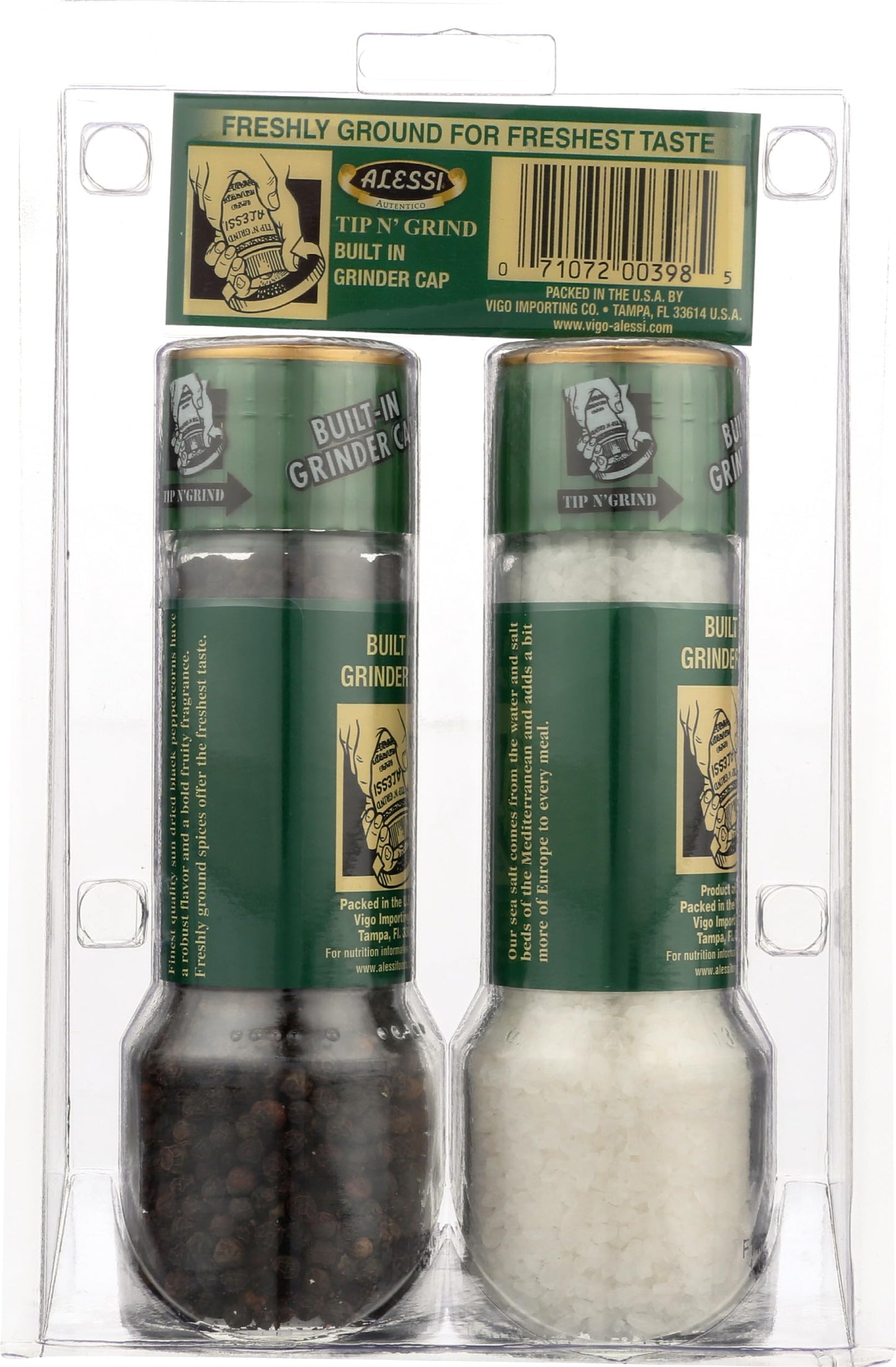 ALESSI Salt & Peppercorn Grinder Set, 2 PK