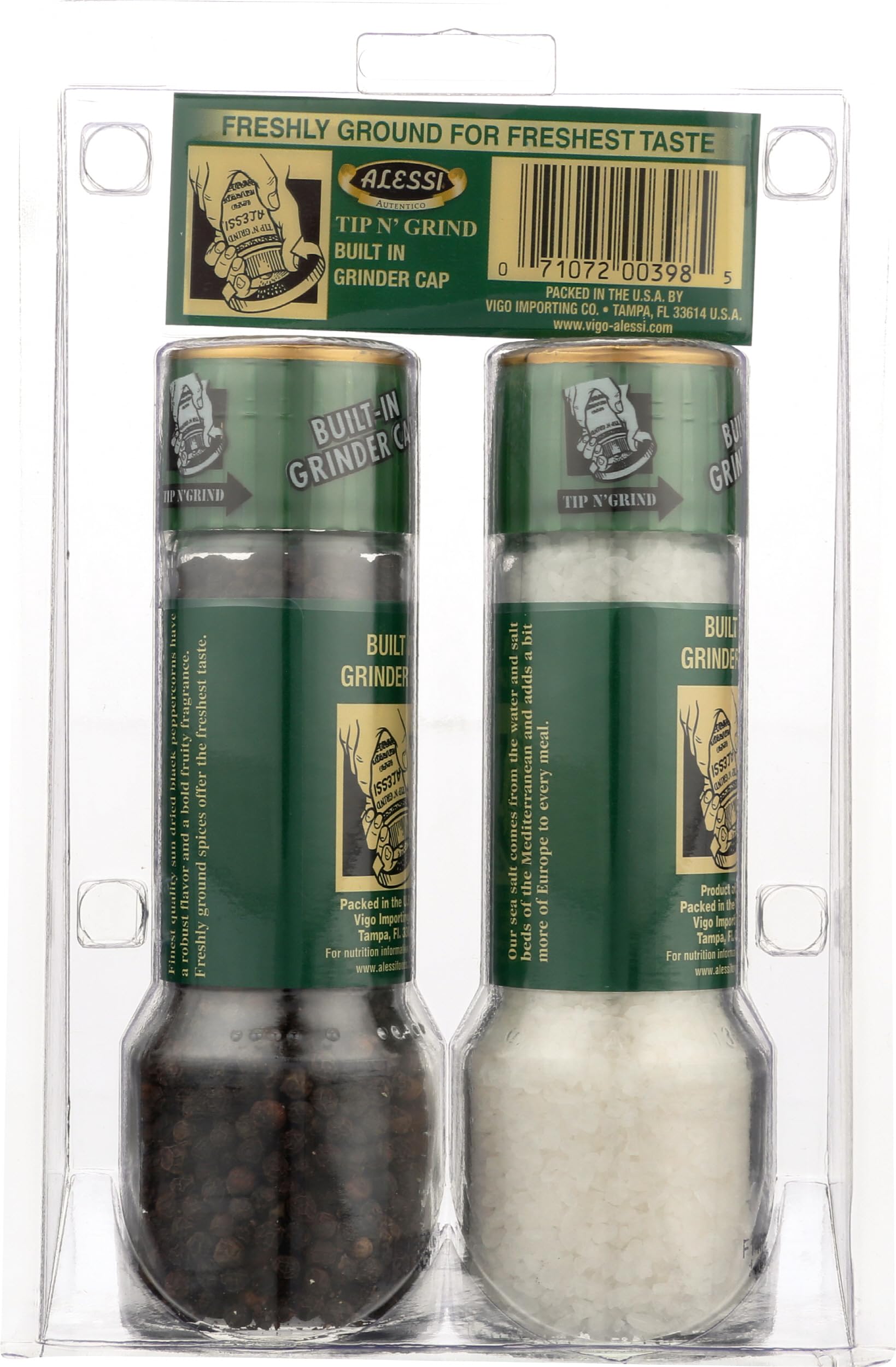 ALESSI Salt & Peppercorn Grinder Set, 2 PK