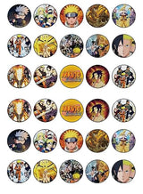 30 x Edible Sugar Cupcake Toppers - Anime Ninja Inspired Collection of Edible Cake Decorations | Uncut Edible on Sugar Sheet