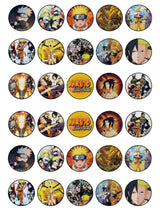 30 x Edible Sugar Cupcake Toppers - Anime Ninja Inspired Collection of Edible Cake Decorations | Uncut Edible on Sugar Sheet