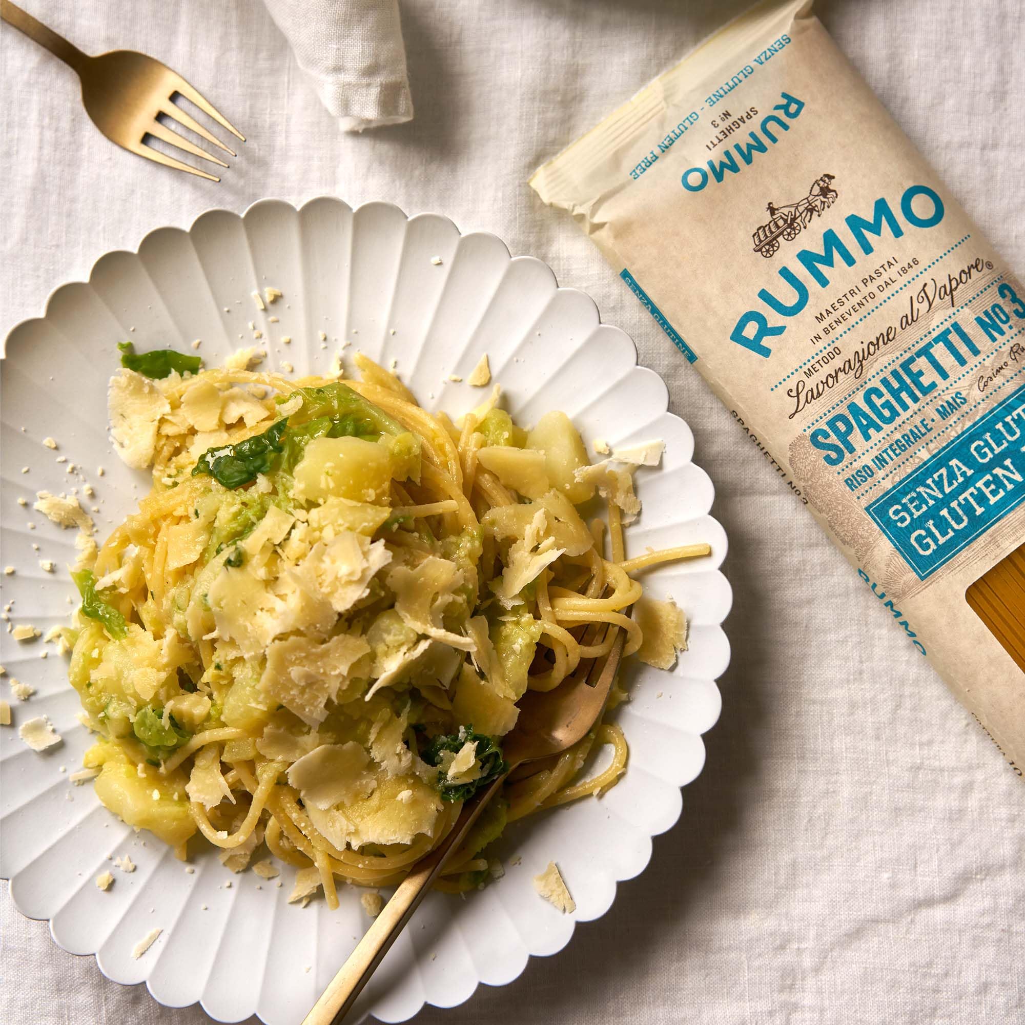 Rummo Gluten Free Spaghetti Pasta N.3 - Corn & Rice Pasta Noodles, GF Spaghetti, Thin Pasta Noodles, Italian Pasta - 12 Ounce (Pack of 1)