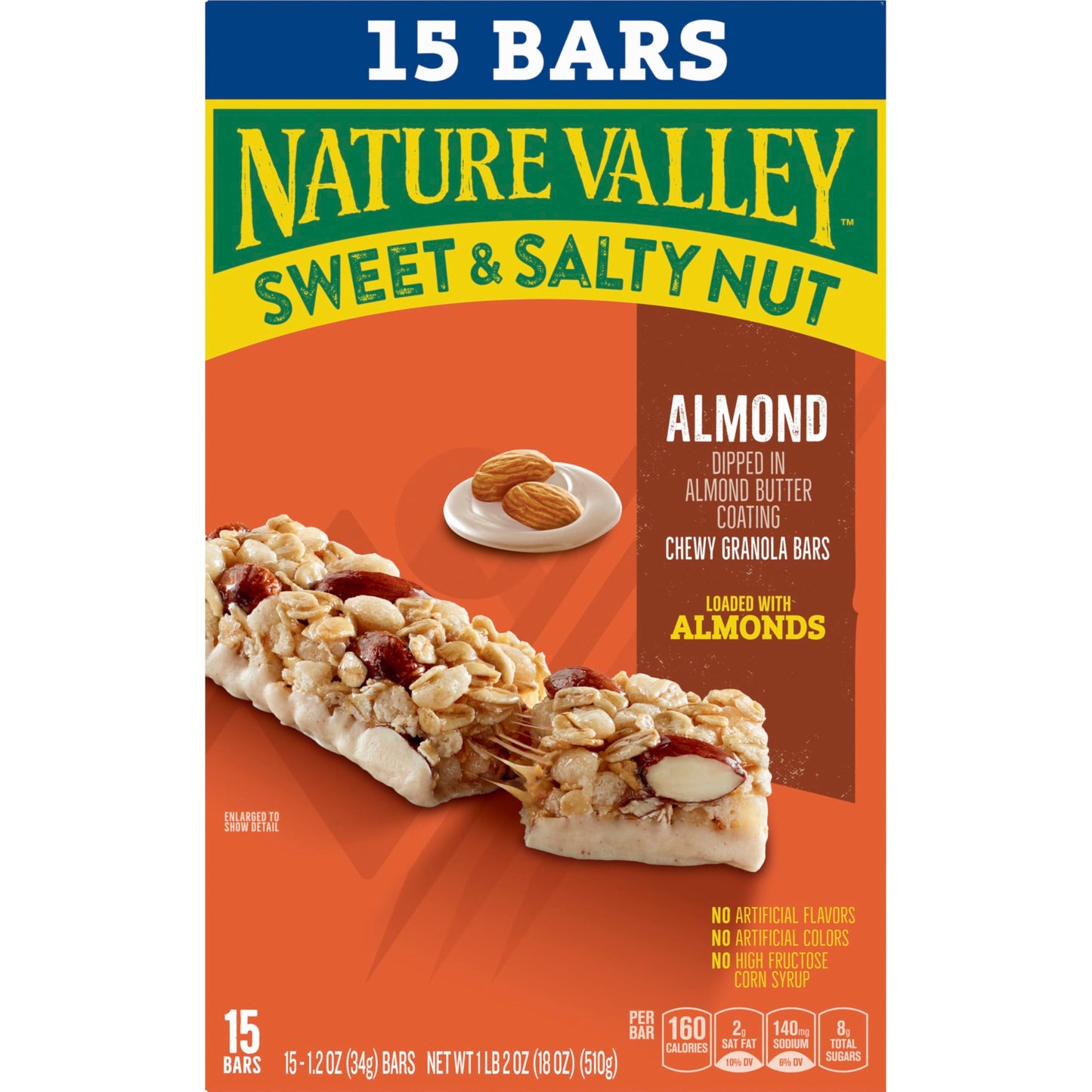 Nature Valley Sweet and Salty Nut Granola Bars, Almond, 15 Bars, 18 oz