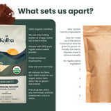 Organic Mushroom Coffee Ground with Lion’s Mane, Chaga, Turkey Tail & Nigella Seed Powder - Medium Roast Functional Wellness Coffee for Focus, Calm