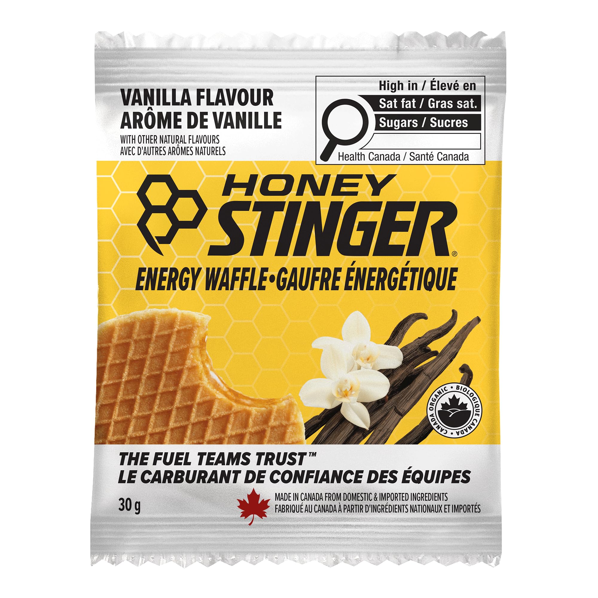 HONEY STINGER Organic Vanilla Waffles 12 Count, 1.06 OZ