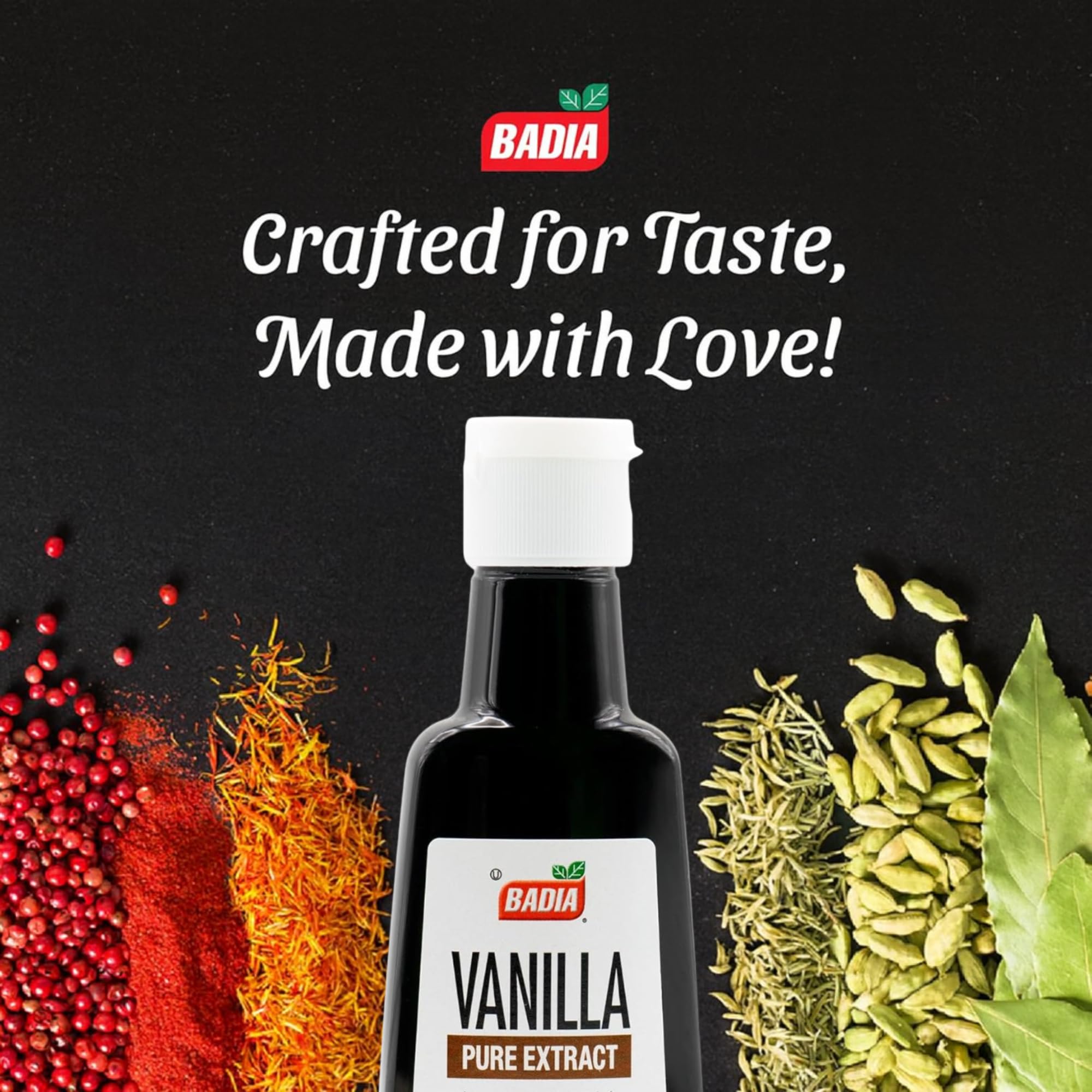 Badia Vanilla Pure Extract, 2 fl oz - Rich Baking Flavor for Desserts, Pastries & Drinks