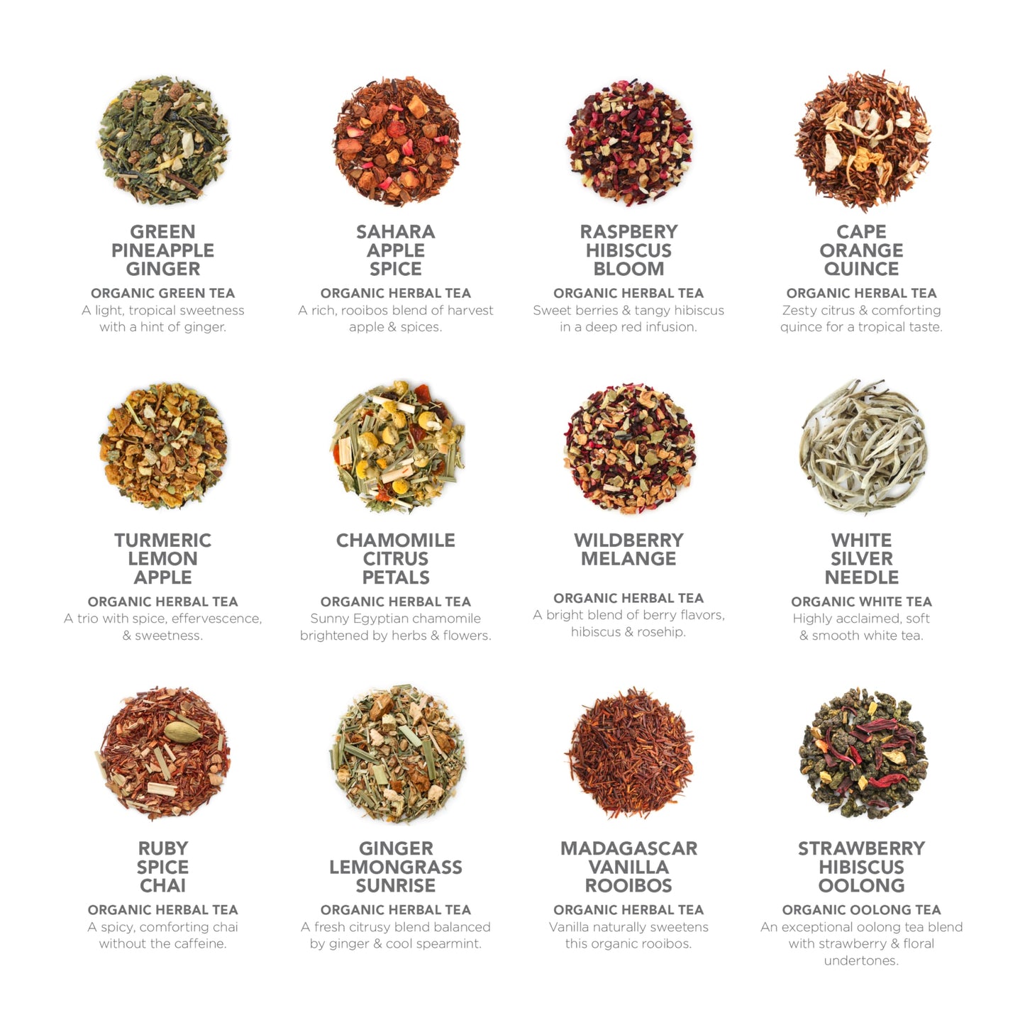 Teabloom - World's Finest Pyramid Tea Collection, 24 Varieties of USDA Certified Organic & Kosher Teas - Black Tea, Green Tea, White Tea, Oolong Tea