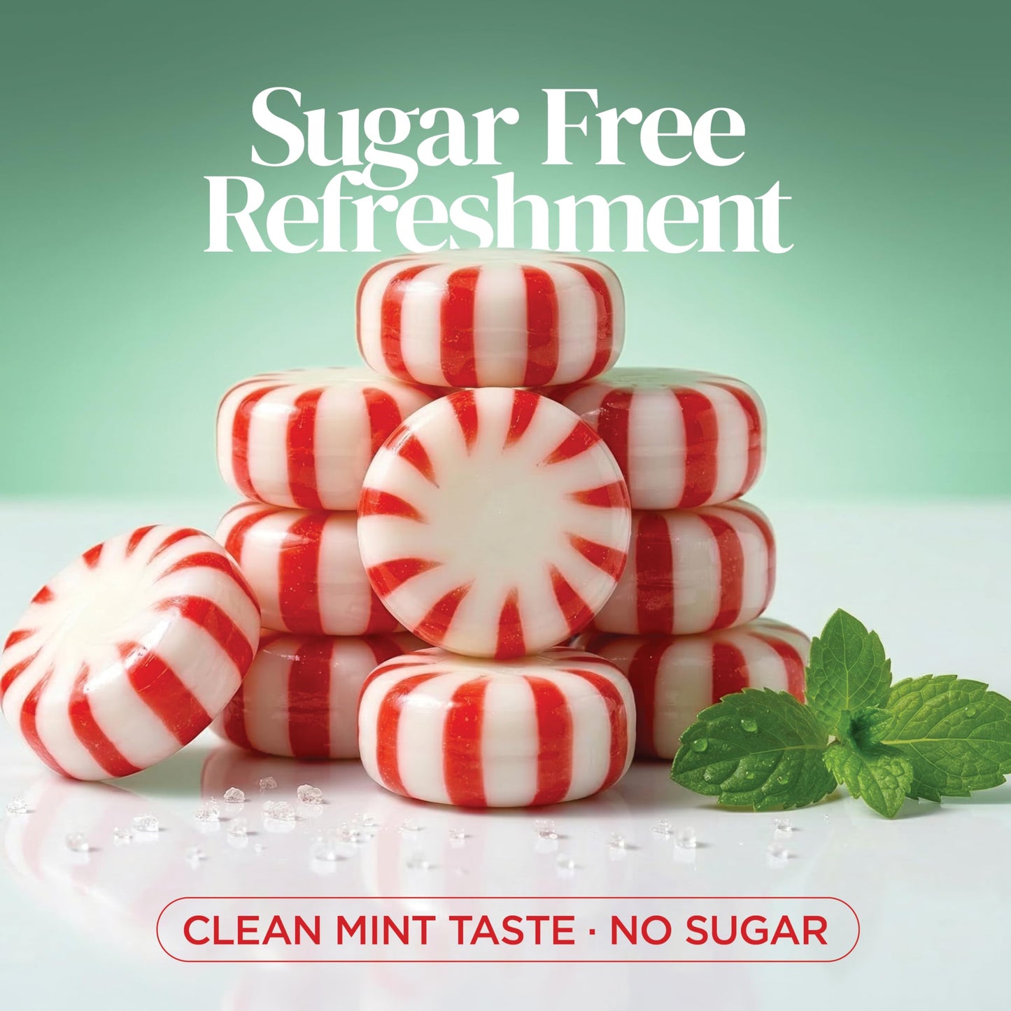 Sugar Free Peppermint Hard Candy, 1 lb. Bulk Bag, Individually Wrapped Refreshing Starlight Mints, Low Calorie Sugar Free Candy for Candy Bowls