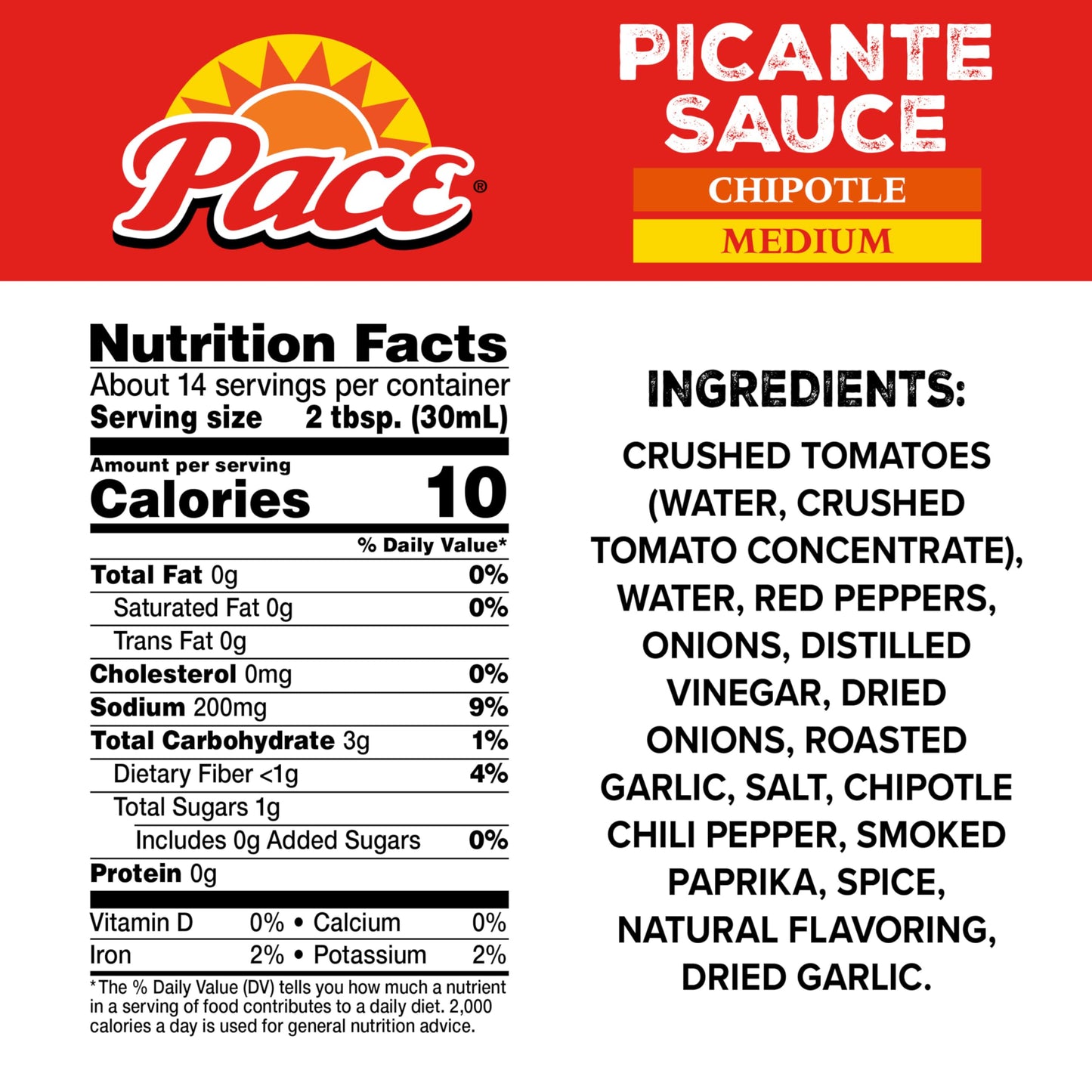 Pace Chipotle Picante Sauce, 16 Oz Jar