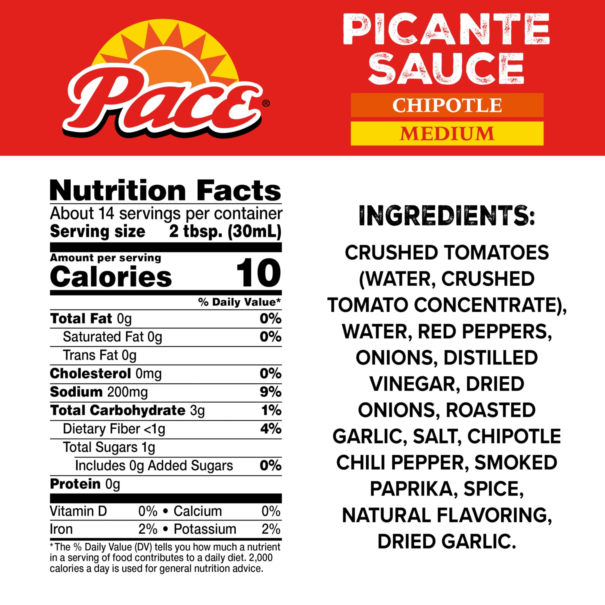 Pace Chipotle Picante Sauce, 16 Oz Jar
