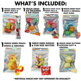 Fun Flavors Box Freeze Dried Candy 7 Bag Sampler Variety Pack, Unique Candy Gift Box- Crunchy and Airy or Chewy and Sticky- Taste the Transformation