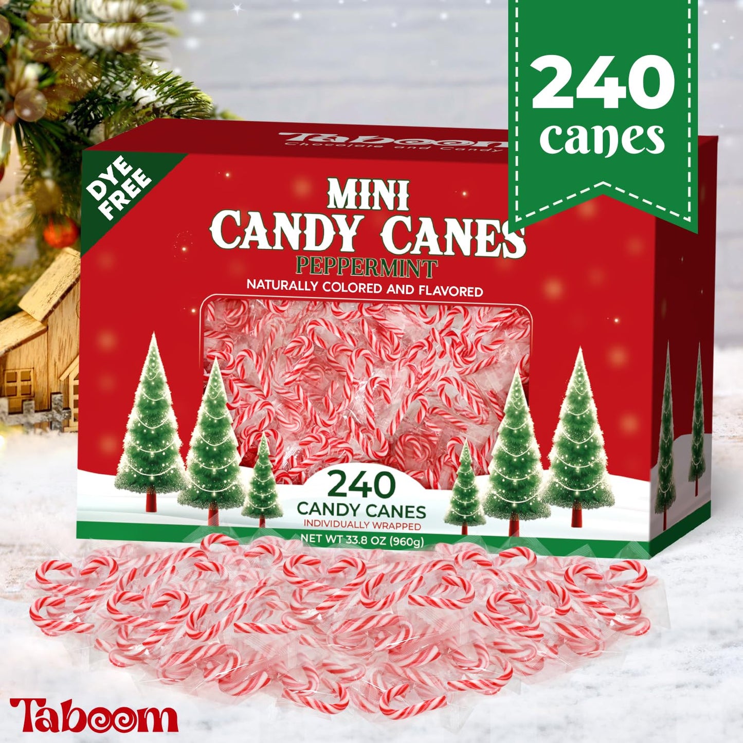Bulk Mini Candy Cane Individually Wrapped 220 Pack - Small Peppermint Candy Canes Naturally Flavored Red & White Christmas Candy For Holiday Gifts