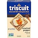 Triscuit Cracked Pepper & Olive Oil Whole Grain Wheat Crackers, Lunch Snacks, Snack Crackers, 8.5 oz