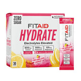 LIFEAID FITAID Hydrate Clean Electrolyte Mix, Zero Sugar, Balanced Electrolyte Ratios: 600mg Sodium, 500mg Potassium, 125mg Magnesium, Pink Lemonade
