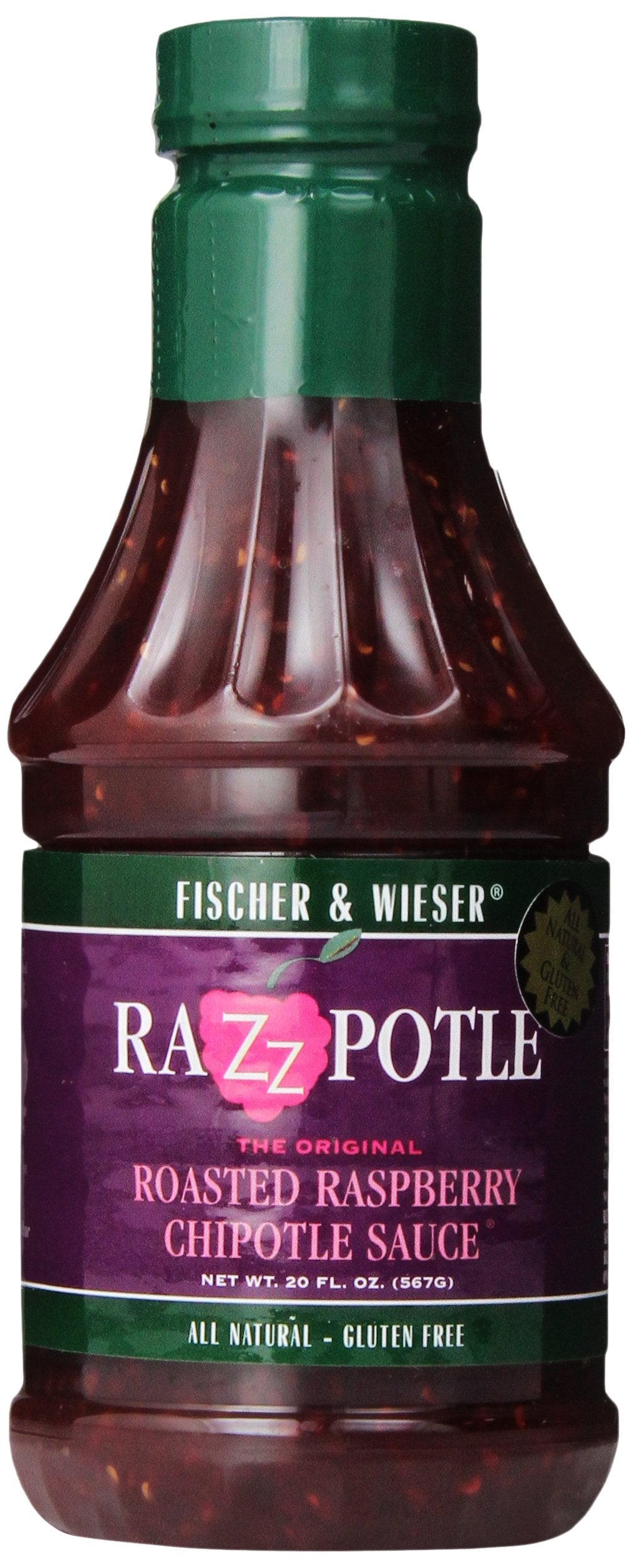 Fischer & Wieser Razzpotle Roasted Raspberry Chipotle Sauce, 20-Ounce Bottles (Pack of 6)