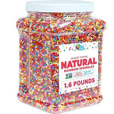 A Great Surprise Dye-Free Rainbow Sprinkles - 1.6 Pounds - Natural Vegan Baking Toppings with No Artificial Dyes or Flavors - Non-GMO Jimmies