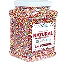 A Great Surprise Dye-Free Rainbow Sprinkles - 1.6 Pounds - Natural Vegan Baking Toppings with No Artificial Dyes or Flavors - Non-GMO Jimmies