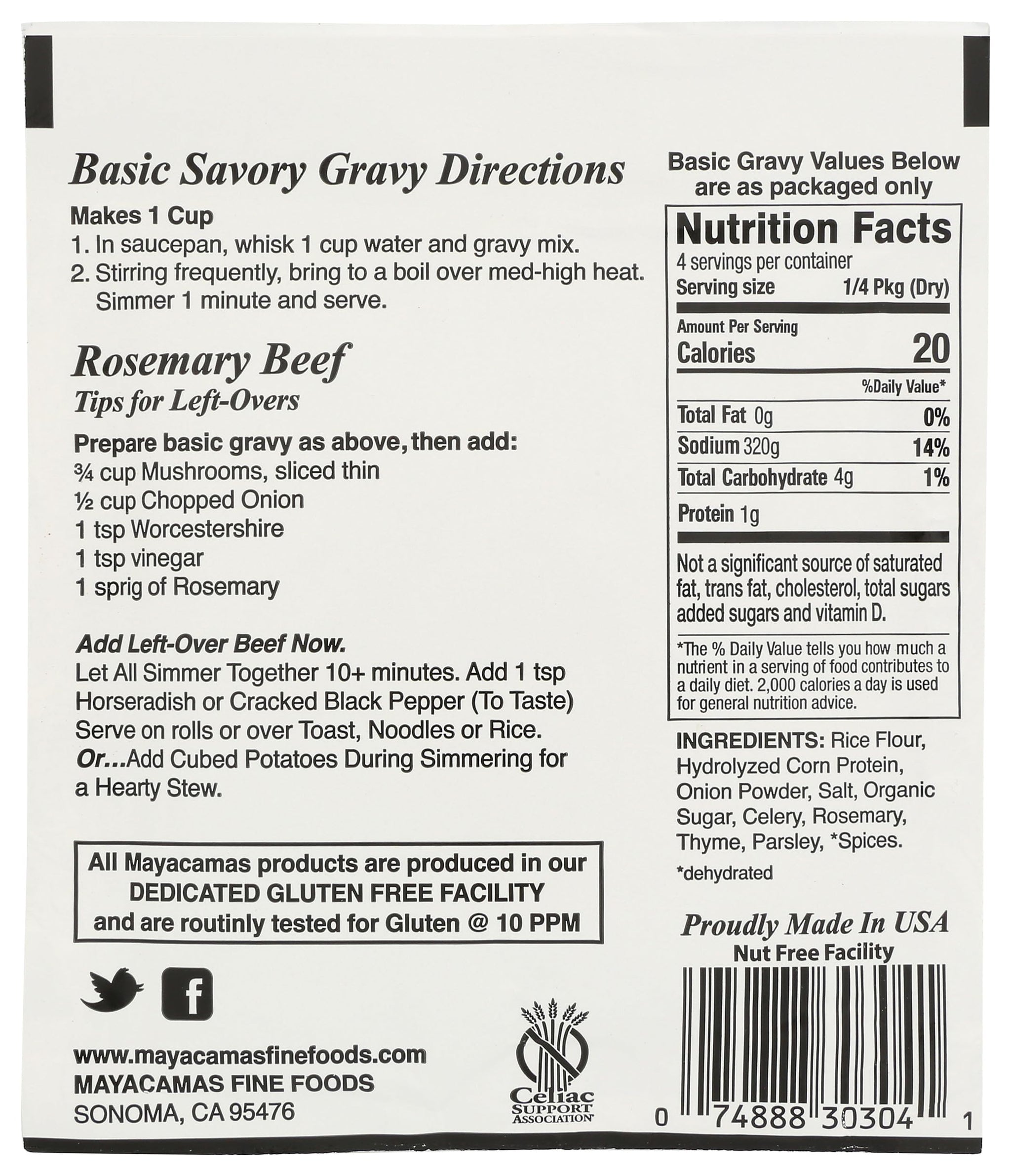 Mayacamas Fine Foods Savory Herb Gravy, 0.85 OZ