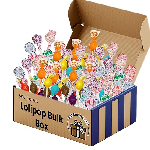 Lollipops Individually Wrapped - 500 Count Bulk Suckers Variety Pack - Assorted Mini Pops for Candy Bowls, Classrooms, Parties, and Gifting Assembled