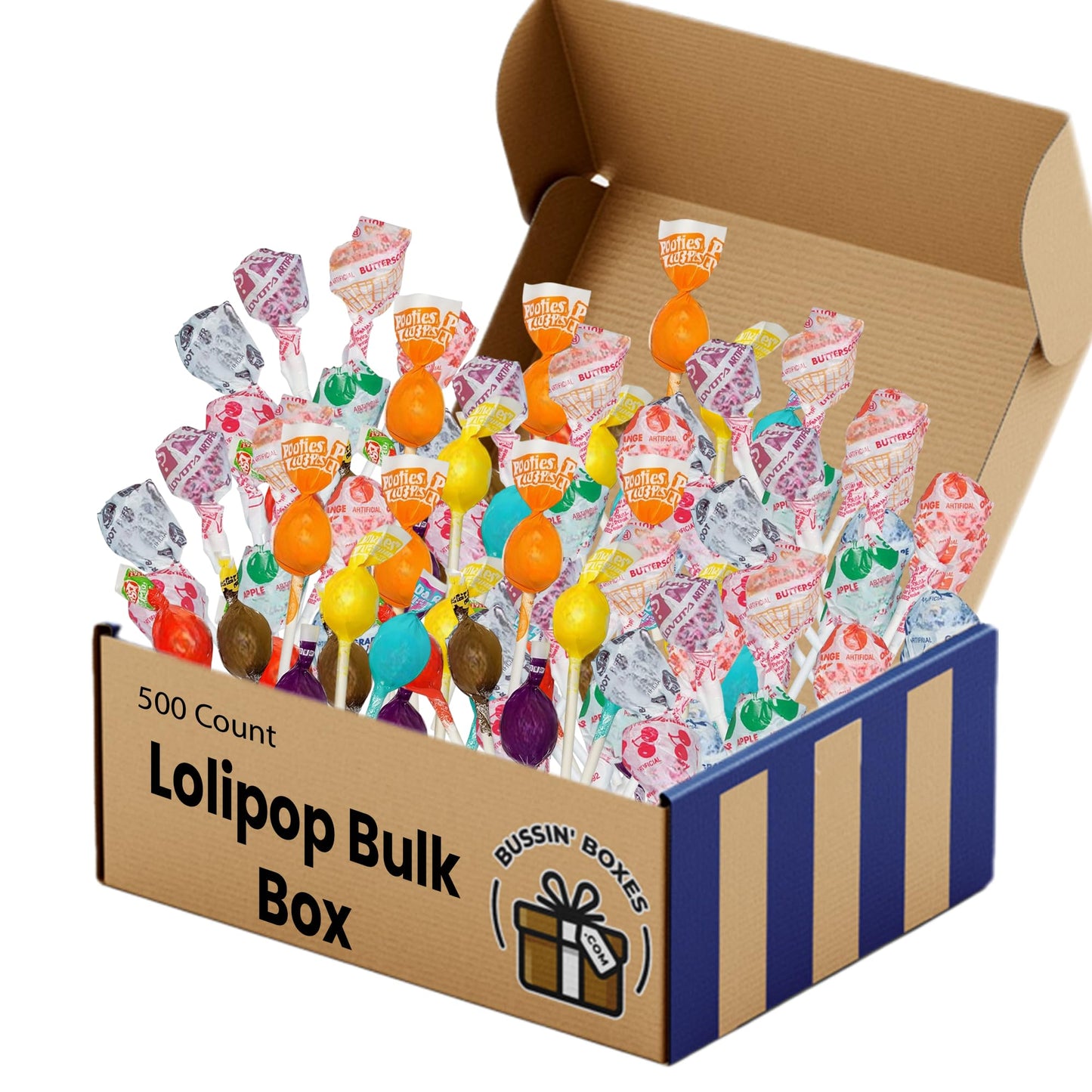 Lollipops Individually Wrapped - 500 Count Bulk Suckers Variety Pack - Assorted Mini Pops for Candy Bowls, Classrooms, Parties, and Gifting Assembled