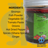 African Delights Julie's Special Shito Shrimp Sauce- Hot Sauce, Ghana Shito - Premium Blend of Shrimp, Fish Sauce - Shrimp Paste, Fish Paste, Ghana