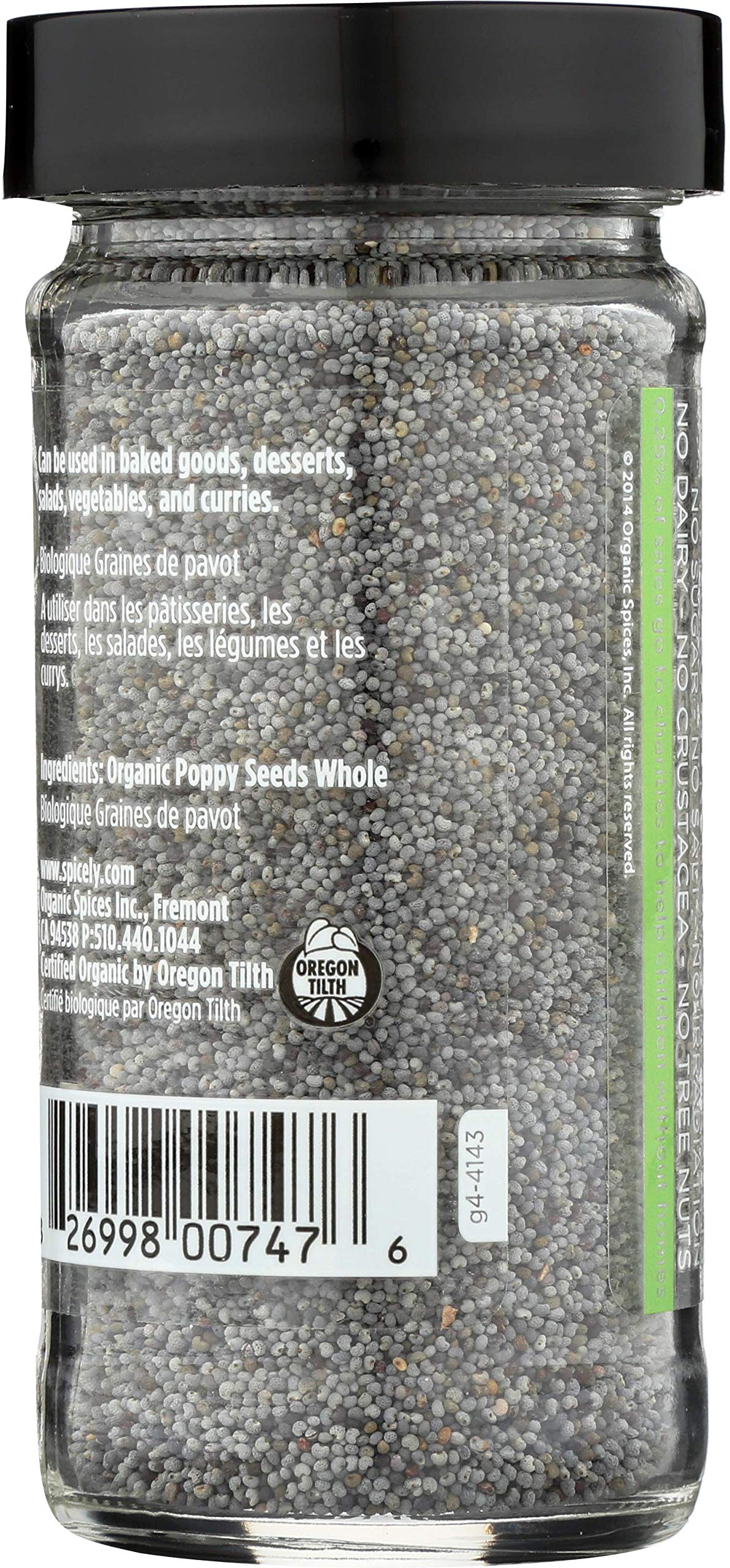 SPICELY Organic Jar Poppy Seed, 2.2 OZ